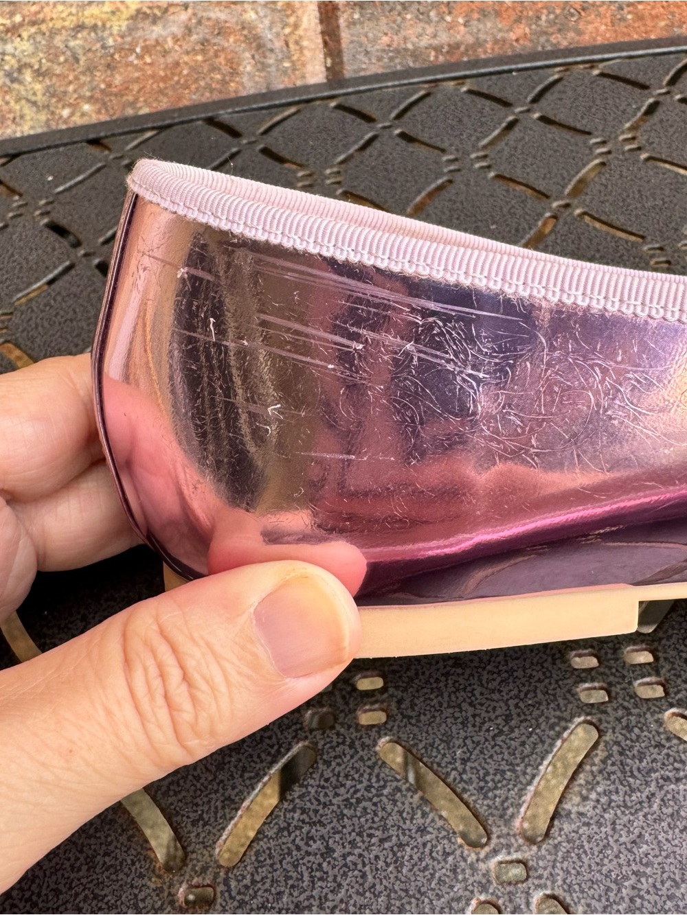 Pretty Ballerinas Iridescent Lilac Ballet Flats with Rope Bow - Picture 7 of 10